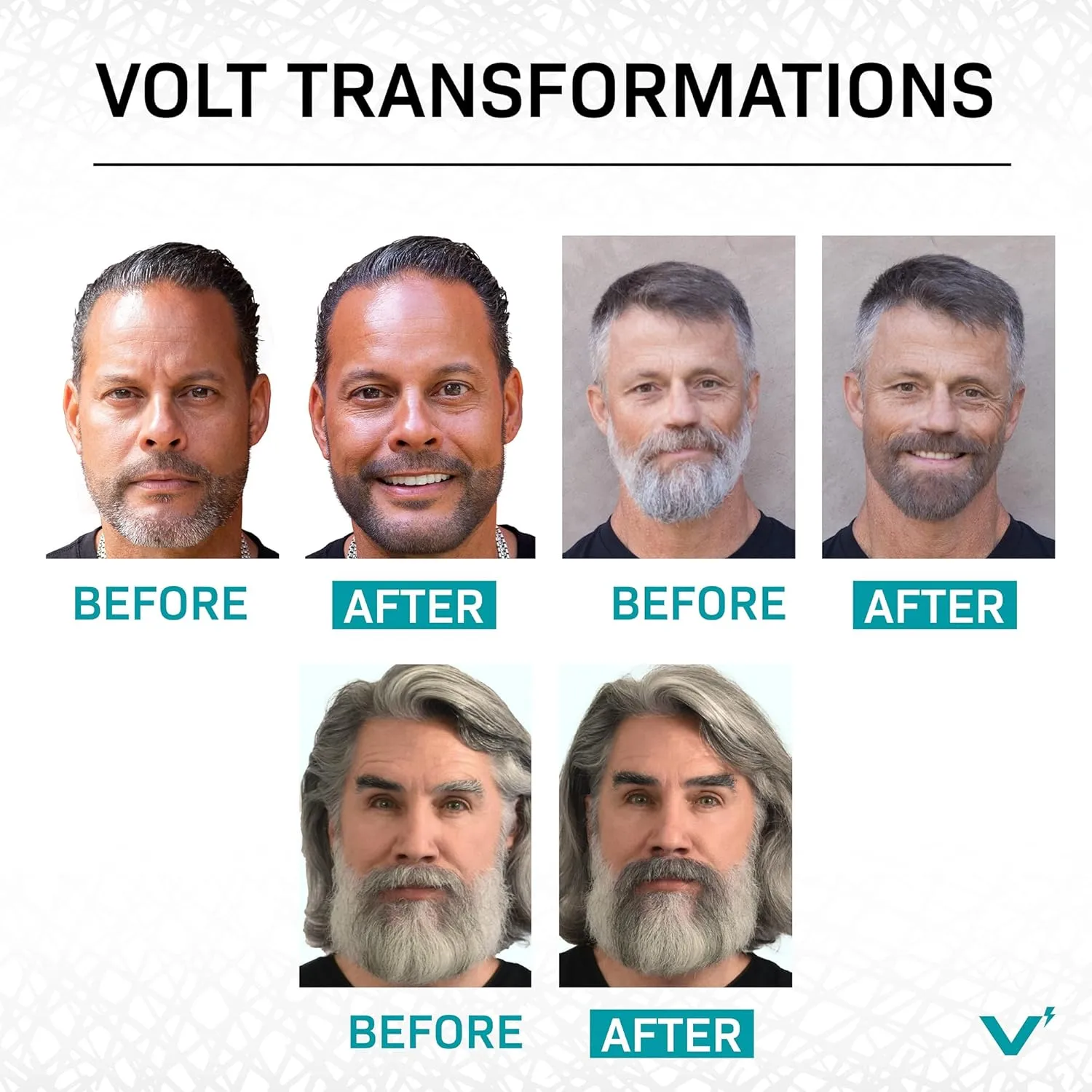 VOLT Grooming Instant Beard Color ECO 2 Pack Refill - Quick Drying Plant Based Hypoallergenic Brush on Color for Beards, Mustaches, and Eyebrows, Onyx (Black)