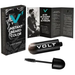 VOLT Grooming Instant Beard Color Single Pack - Quick Drying Plant Based Hypoallergenic Brush on Color for Beards, Mustaches, and Eyebrows - 0.35 Fl Oz (10 ml), Onyx (Black)