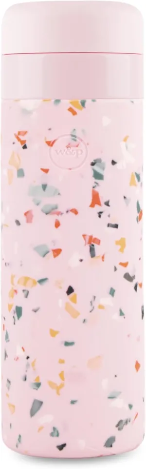 W&P Porter Insulated Bottle 20 oz Blush Terrazzo | Clean Taste Ceramic Coating for Water, Coffee, & Tea | Wide Mouth Vacuum Insulated | Dishwasher Safe (WP-PCB20-TZBL)