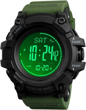 Watch Compass, Altimeter Barometer Thermometer Temperature, Pedometer, Military Army Waterproof Outdoors Sport Digital Watch for Men