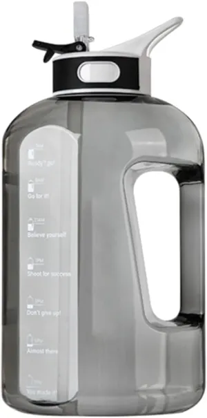 Water Bottle 84.5oz/ Large Capacity BPA Free Water Jug with Handle Reusable Gym and Outdoor Sports Inspirational Water Bottle Water Jug (Color : Black, Size : 2500ml/84.5oz), 1500ml/50.7oz