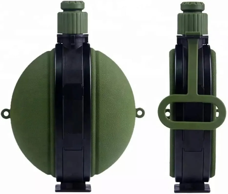 Water Bottle, Tactical Water Bottle, Military Water Canteen, Silicone Water Bottles, Collapsible bottle -bottle for gym, camping, hiking. (green)