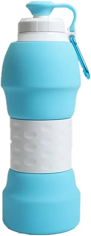 Water Jug Sports Bottle Collapsible Water Bottles Lightweight Foldable Silicone Sports Bottle for Travel Hiking Sports Camping Sport Bottle (Color : Blue)