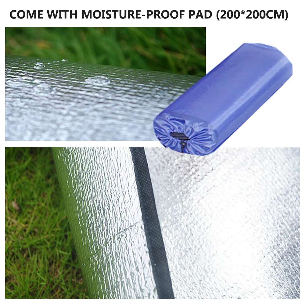 Waterproof Automatic Camping Tent 3-4 Person Come with Moisture Proof Pad(Blue)-QLD_Rural