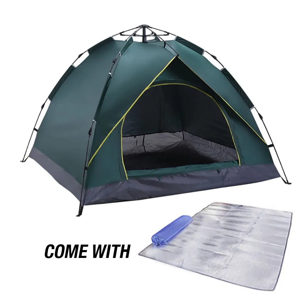 Waterproof Automatic Camping Tent 3-5 Person Come with Moisture Proof Pad(Green)-NSW_Rural