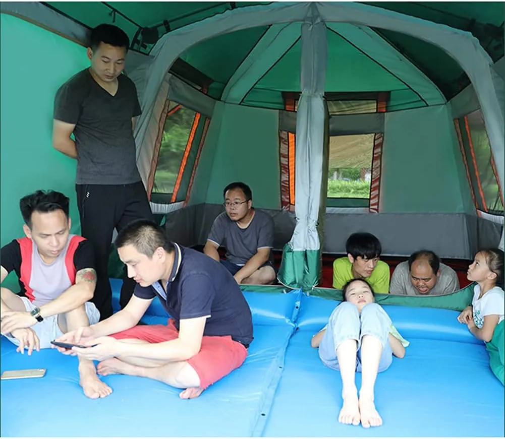 Waterproof Dome Tent with Porch Automatic Pop Up Tent Sun Shelter Easy Set Up Double Layer Family Camping Tents with Carrying Bag for Outdoor Camping, Fishing, BBQ, 5