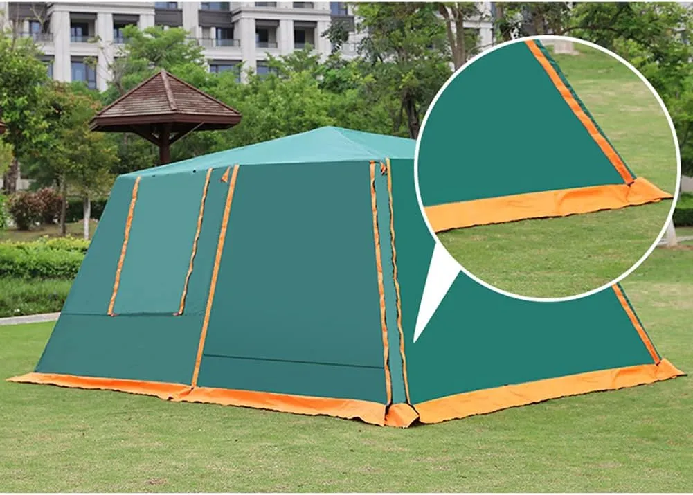 Waterproof Dome Tent with Porch Automatic Pop Up Tent Sun Shelter Easy Set Up Double Layer Family Camping Tents with Carrying Bag for Outdoor Camping, Fishing, BBQ, 5