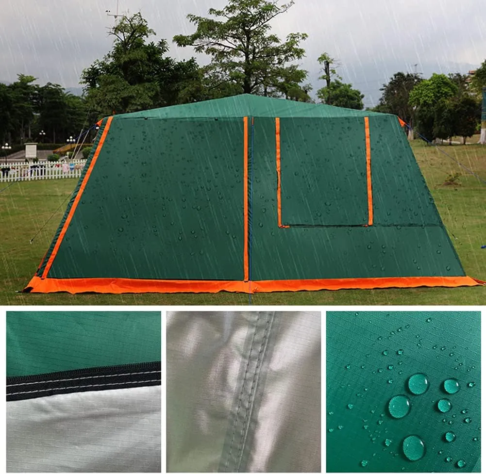 Waterproof Dome Tent with Porch Automatic Pop Up Tent Sun Shelter Easy Set Up Double Layer Family Camping Tents with Carrying Bag for Outdoor Camping, Fishing, BBQ, 5