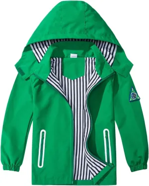 Waterproof Hooded Jacket for Boys Girls,Kids Raincoats Outdoor Windbreaker Dinosaur Rain Jacket