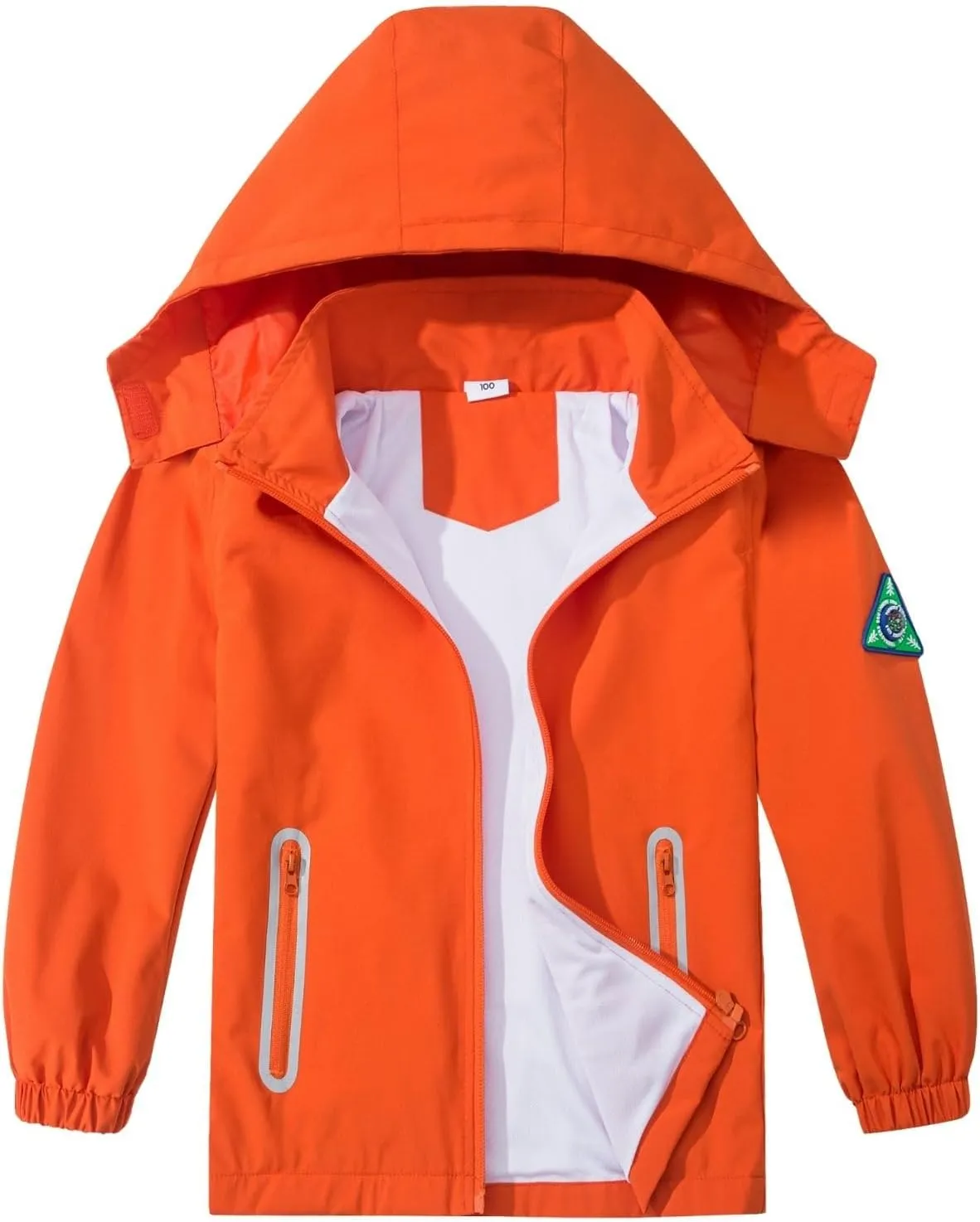 Waterproof Hooded Jacket for Boys Girls,Kids Raincoats Outdoor Windbreaker Dinosaur Rain Jacket