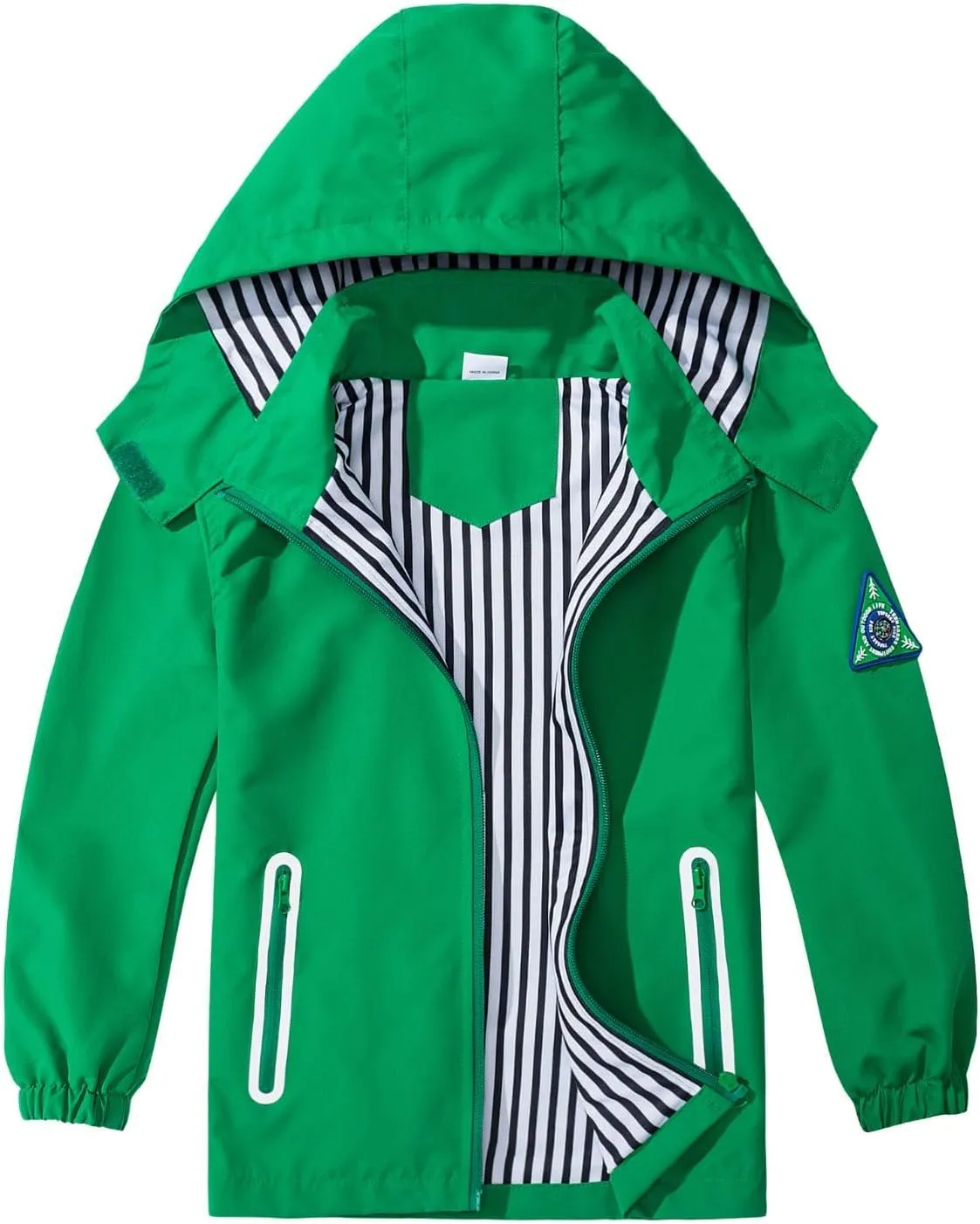 Waterproof Hooded Jacket for Boys Girls,Kids Raincoats Outdoor Windbreaker Dinosaur Rain Jacket