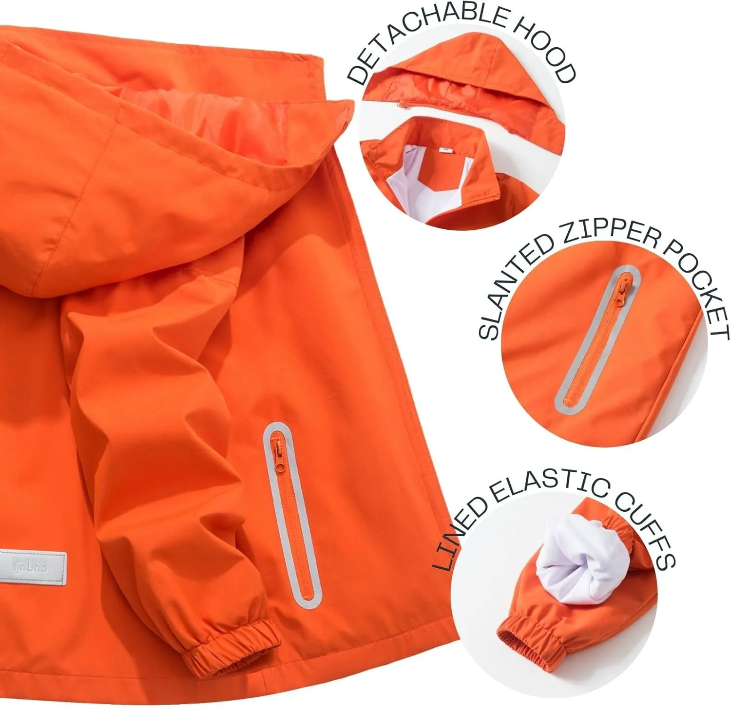 Waterproof Hooded Jacket for Boys Girls,Kids Raincoats Outdoor Windbreaker Dinosaur Rain Jacket