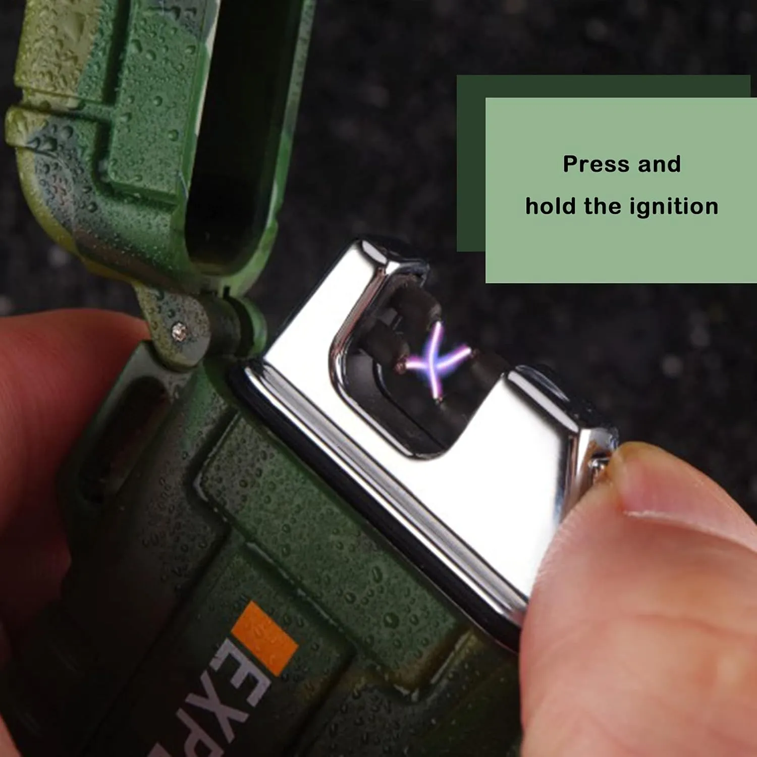 Waterproof Lighter Windproof Lighters Mini Lighters USB Rechargeable Lighter Easy to Use Lighter Flameless Lighters Portable Camping BBQ Kitchen