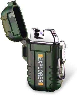 Waterproof Lighter Windproof Lighters Mini Lighters USB Rechargeable Lighter Easy to Use Lighter Flameless Lighters Portable Camping BBQ Kitchen