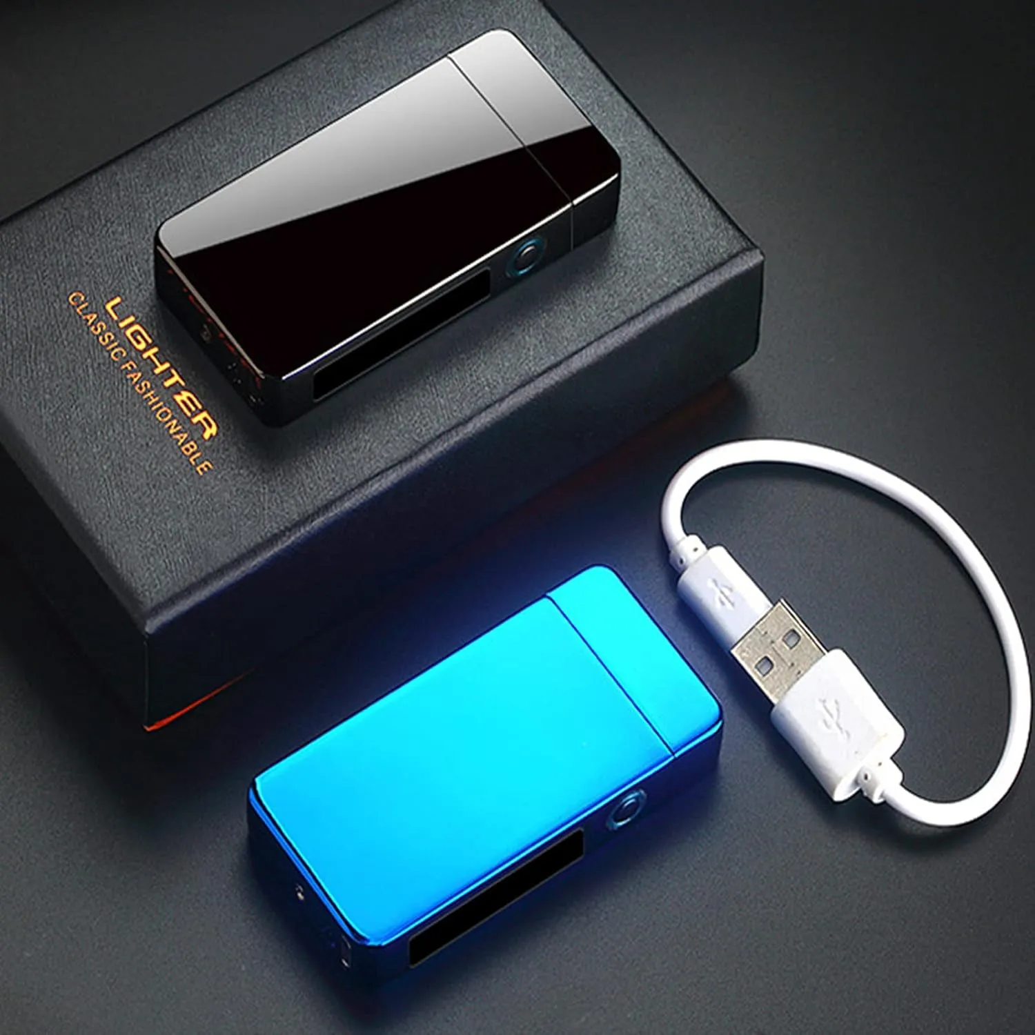 Waterproof Lighter Windproof Lighters Mini Lighters USB Rechargeable Lighter Easy to Use Lighter Flameless Lighters Portable Camping BBQ Kitchen