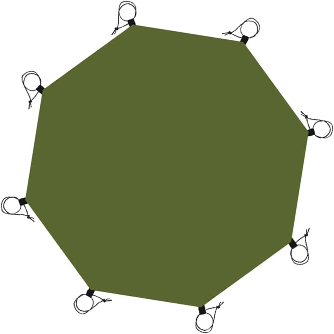 Waterproof Octagonal Tent Footprint Floor Mat Sun Protection Hammock Shelter Ground Sheet Camping Tarp for Camping Gear, No Ground Nails