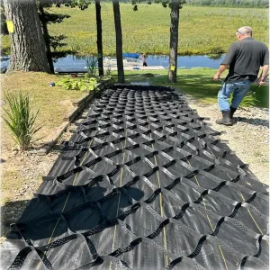 WDJBPSH 2" Depth Outside Stabilisation Grid - Holding The Hillside, Black Erosion Control Netting for Outdoor Retaining Wall, Load - 800kg Geo Grid Groundgrid(3.2x16.5 ft)