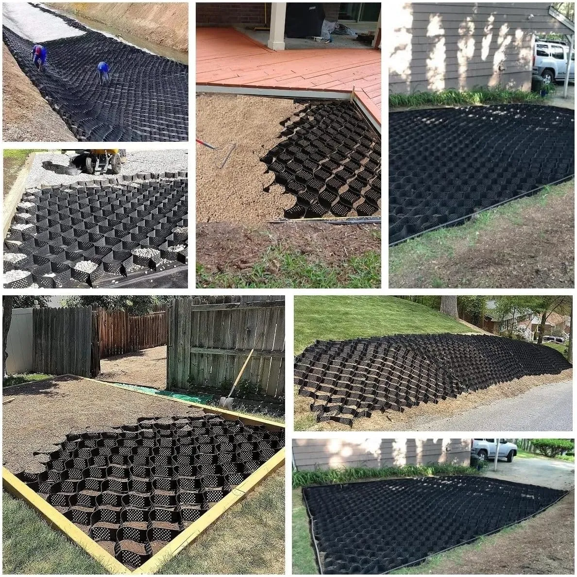 WDJBPSH Ground Stabilisation Grid for Slopes, Heavy Duty Embankment Protection Geocells Grid Paver, 5cm Tall Polyethylene Honeycomb Hillside Support Mesh for Retaining Wall(1mx5m)