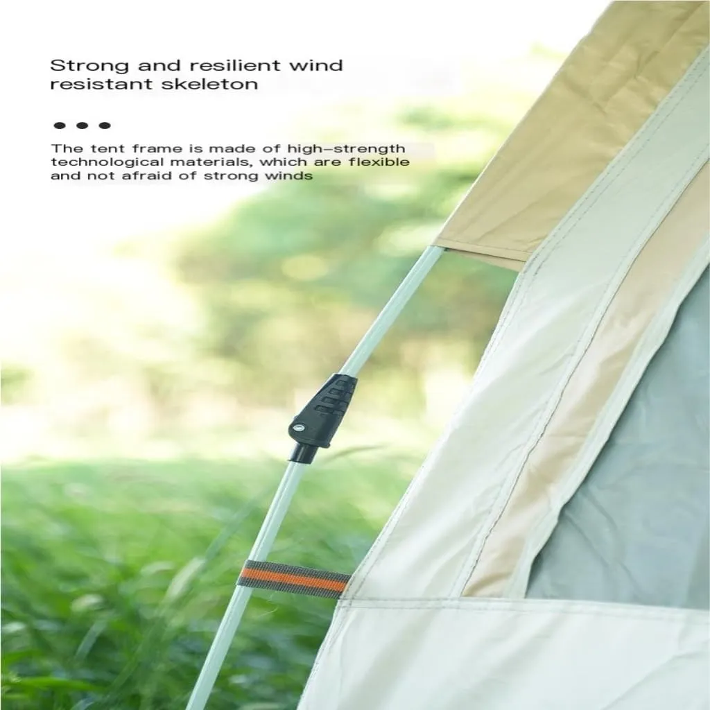 Weatherproof Tents Outdoor Portable Mosquito-Proof Camping Tent Fully Automatic Thickened Foldable 5-8 Person Hexagonal Tent Camping and Hiking Tents