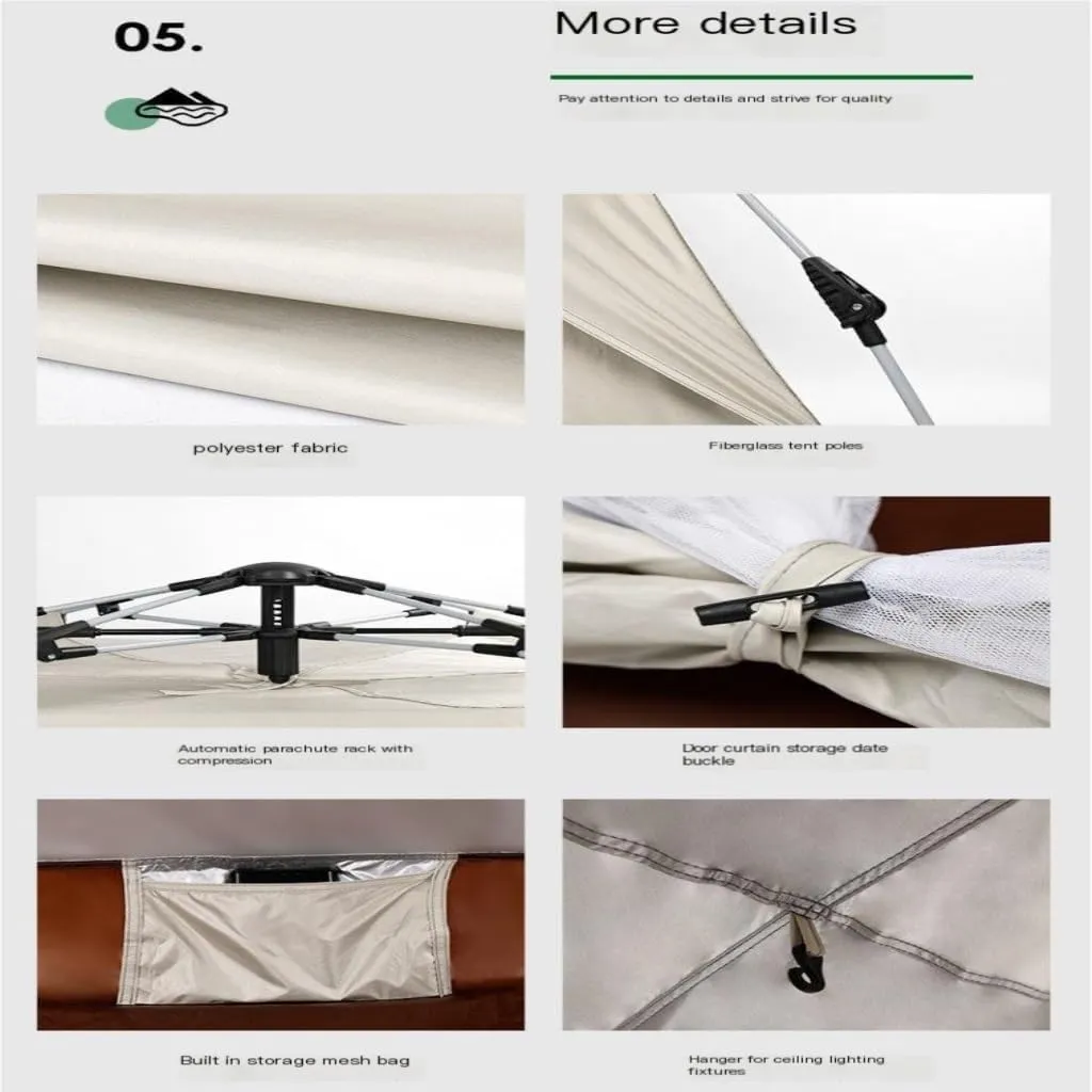 Weatherproof Tents Outdoor Tent, Fully Automatic Quick-Opening Tent, Installation-Free Portable Double-Layer Camping Tent Camping and Hiking Tents