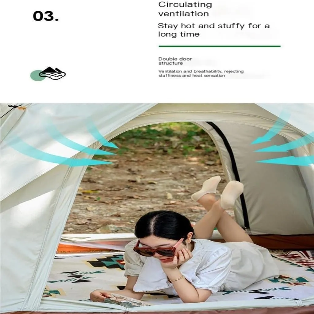 Weatherproof Tents Outdoor Tent, Fully Automatic Quick-Opening Tent, Installation-Free Portable Double-Layer Camping Tent Camping and Hiking Tents