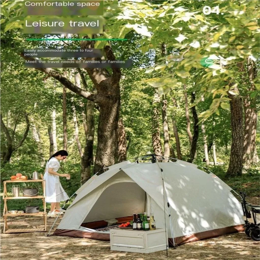Weatherproof Tents Outdoor Tent, Fully Automatic Quick-Opening Tent, Installation-Free Portable Double-Layer Camping Tent Camping and Hiking Tents