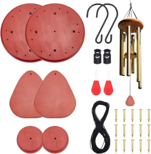 WEBEEDY Wind Chime Parts Replacement Windchimes Repair Kit Chime Catcher Bell DIY, Includes Round Top Accessories for Christmas Wood Wind Chimes Gift Making, Outdoor Garden Patio Decoration