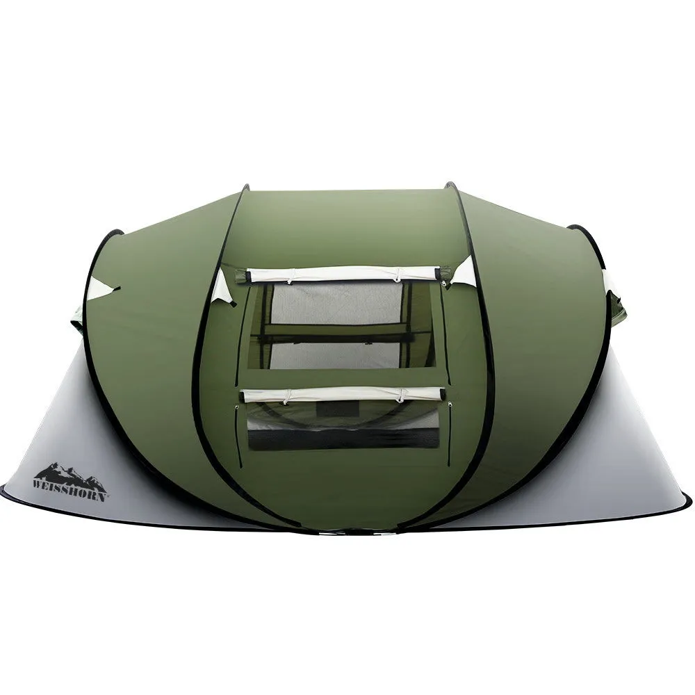Weisshorn 4-5 Person Camping Pop up Tent Dome - Forest Green