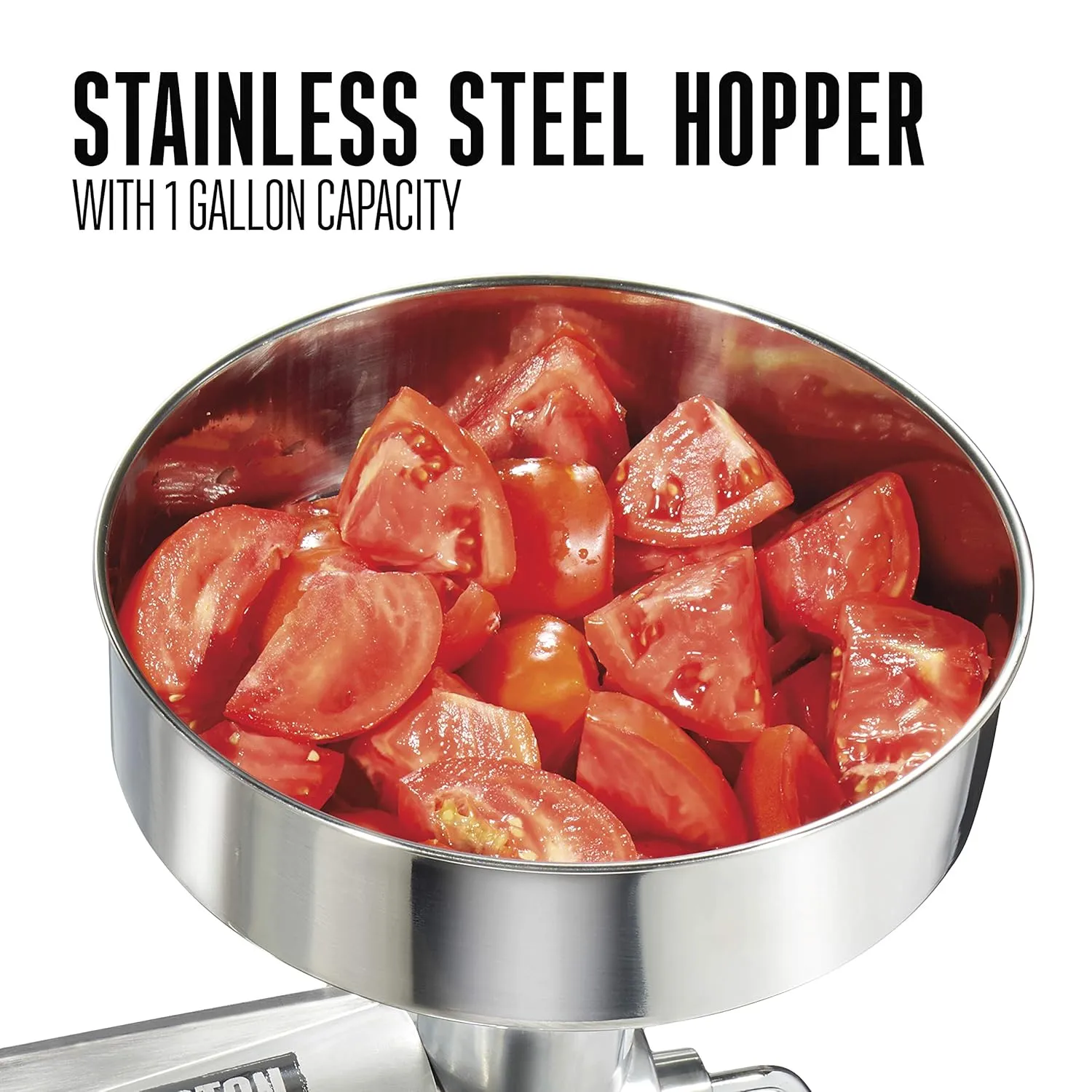 Weston Metal Tomato Strainer, 1 Gallon Hopper, Stainless Steel