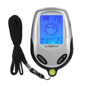 Weytoll 8-in-1 Electronic Handheld Altimeter Compass Barometer Thermometer Weather Forecast Time Calendar Clock Outdoor Sports Mountain Climbing Tool with Backlight
