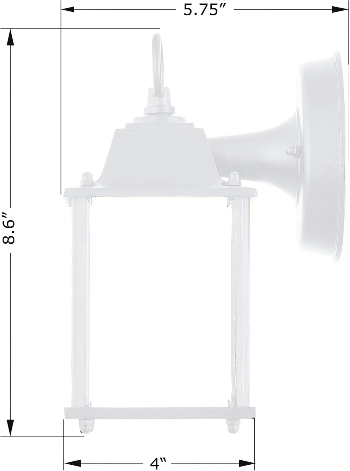 White Outdoor LED Wall Lantern, 4 Packs Outdoor Porch Light Fixture, Aluminum Housing Plus Glass, Wet Location Rated, ETL Qualified, 3000K