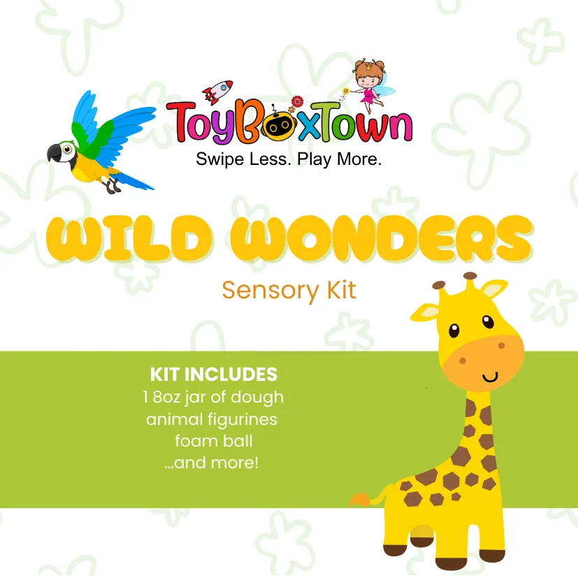 Wild Wonders Mini Sensory Kit, Safari Animals Sensory Play, Cognitive Development and Fine Motor Skills, Tactile Activities for On The Go, Safari Animals Sensory Toys for Preschoolers and Kids Ages 4, 5, 6, 7, 8