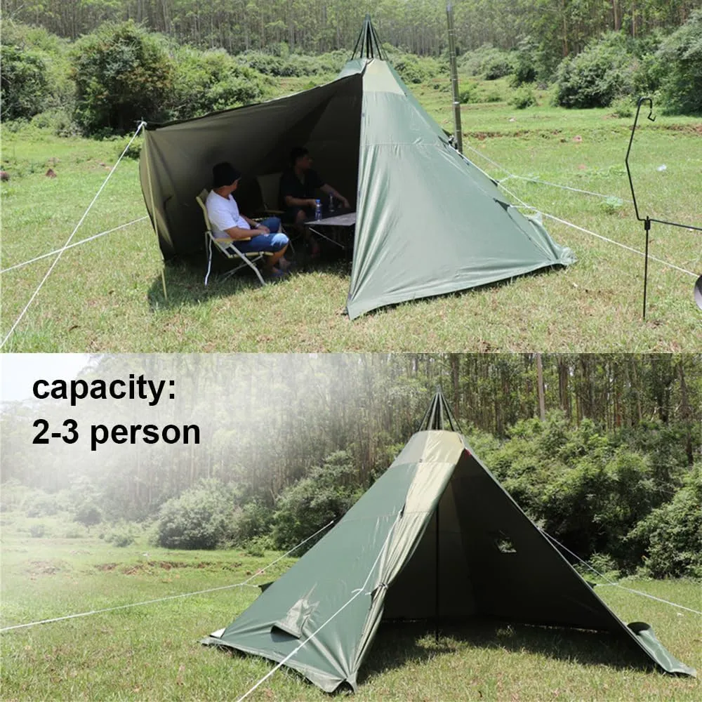 WINTENT 4 Season Waterproof Teepee Tent Yurt with Stove Jack for Adult Camping Hiking, Height 7.8FT/240CM