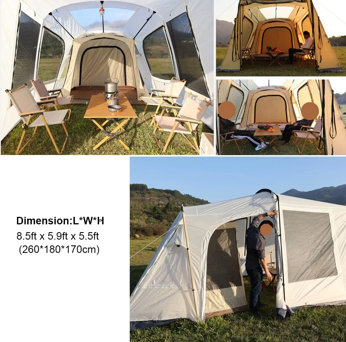 WINTENT Vehicle Car Tent SUV Tailgate Tents Canopy,Car SUV Tent Attachment for Camping,Car Awning Tent Camping Tent Hatchback