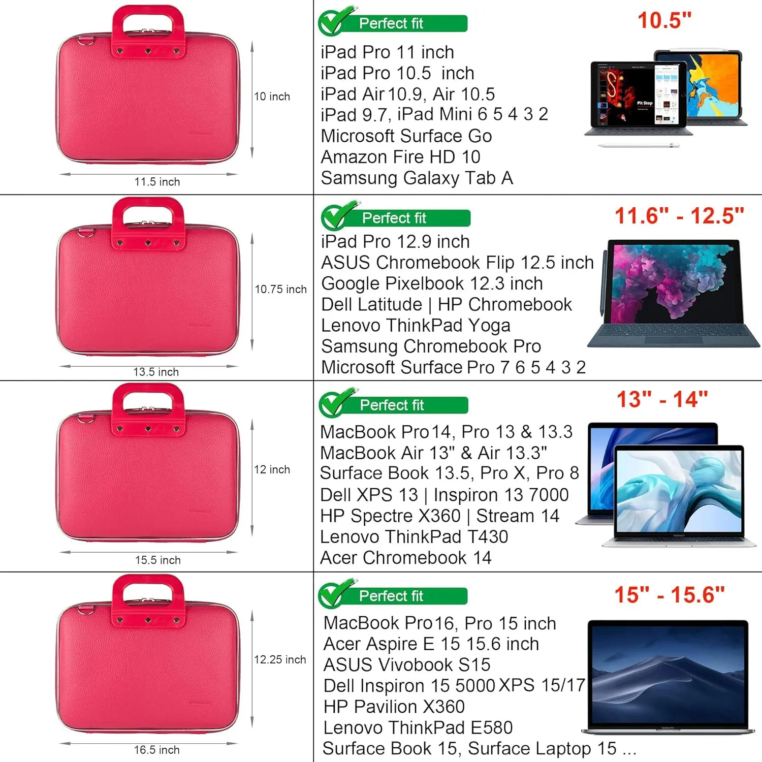 Womens Hard Shell Leather Tablet Case Shoulder Bag with Accessory Pocket for Amazon Fire Max 11, Fire HD 10, iPad Pro Air 11/10.9