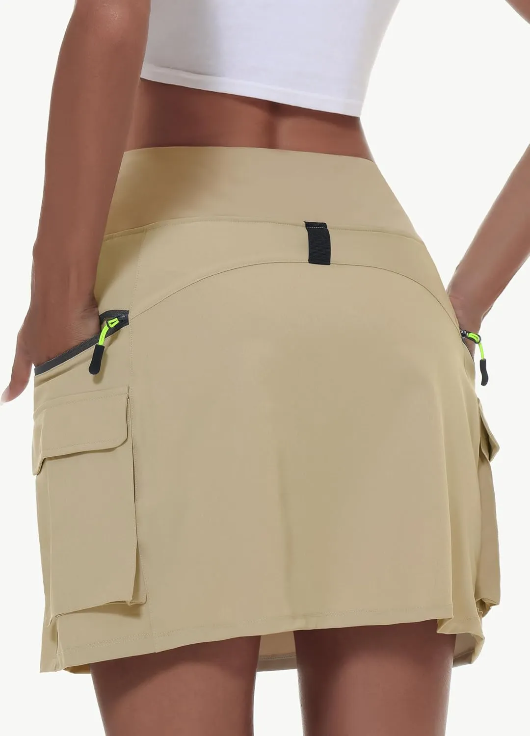 Women's Hiking Cargo Skort Skirt High Waisted Golf Dressy Casual with Zipper Pockets Workout Sport Quick Dry Skirts