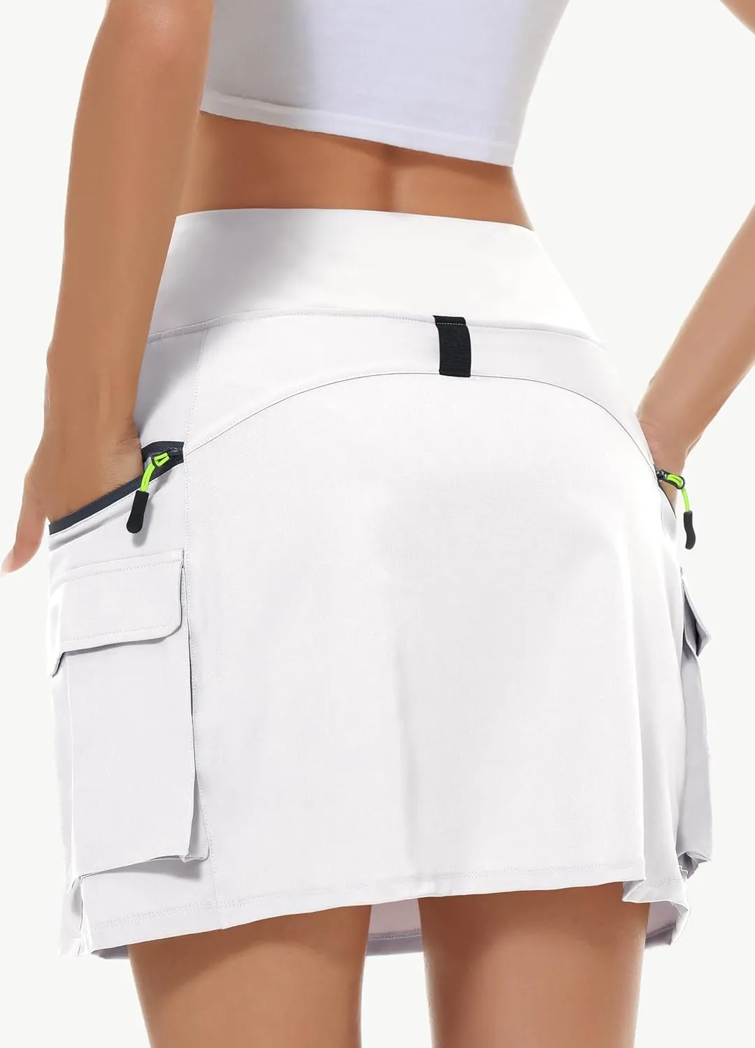 Women's Hiking Cargo Skort Skirt High Waisted Golf Dressy Casual with Zipper Pockets Workout Sport Quick Dry Skirts