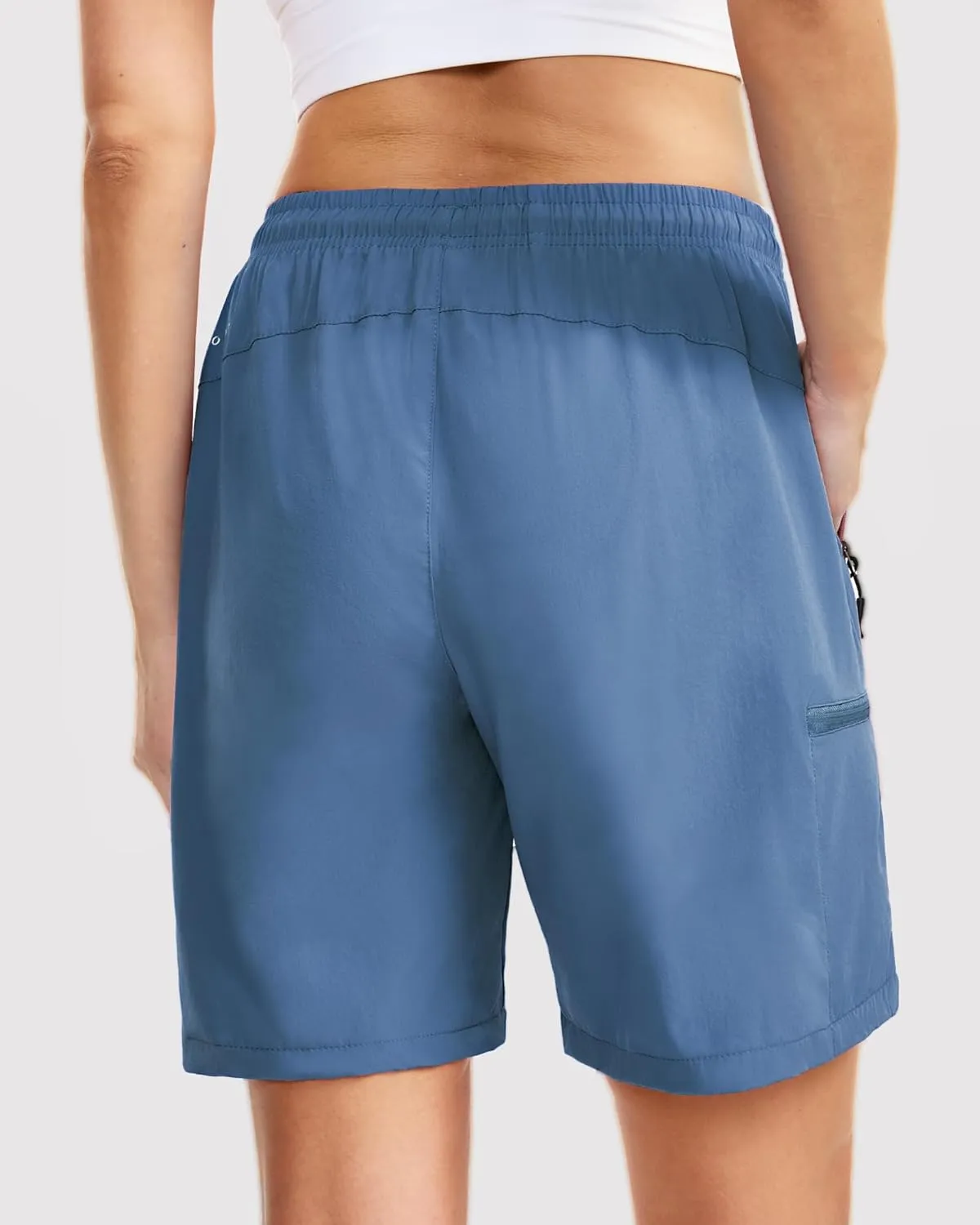 Women's Lightweight Hiking Cargo Shorts Quick Dry Athletic Shorts for Camping Travel Golf with Zipper Pockets