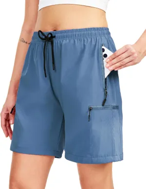 Women's Lightweight Hiking Cargo Shorts Quick Dry Athletic Shorts for Camping Travel Golf with Zipper Pockets