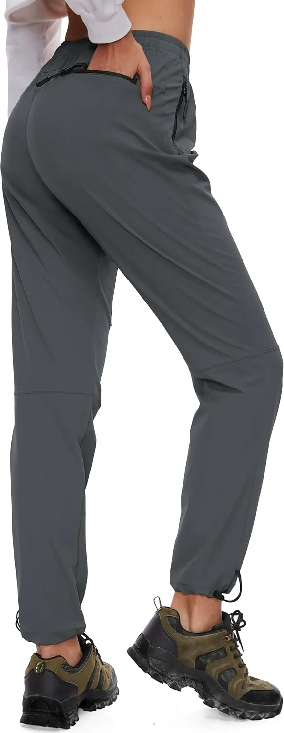 Women's Tall Hiking Pants 31/33/35/37 Inseam Quick Dry Lightweight Water Resistant Cargo Pants 4 Zipper Pockets