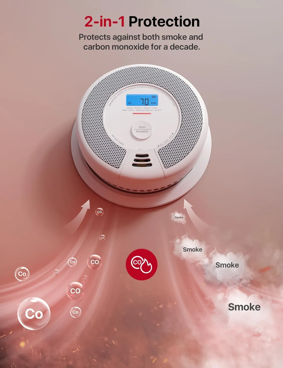 X-Sense Smart Smoke and Carbon Monoxide Detector Combo, Battery-Operated (Not AC Hardwired) Interconnected Combination Smoke Carbon Monoxide Detector, Base Station Required, SC07-MR, 3-Pack