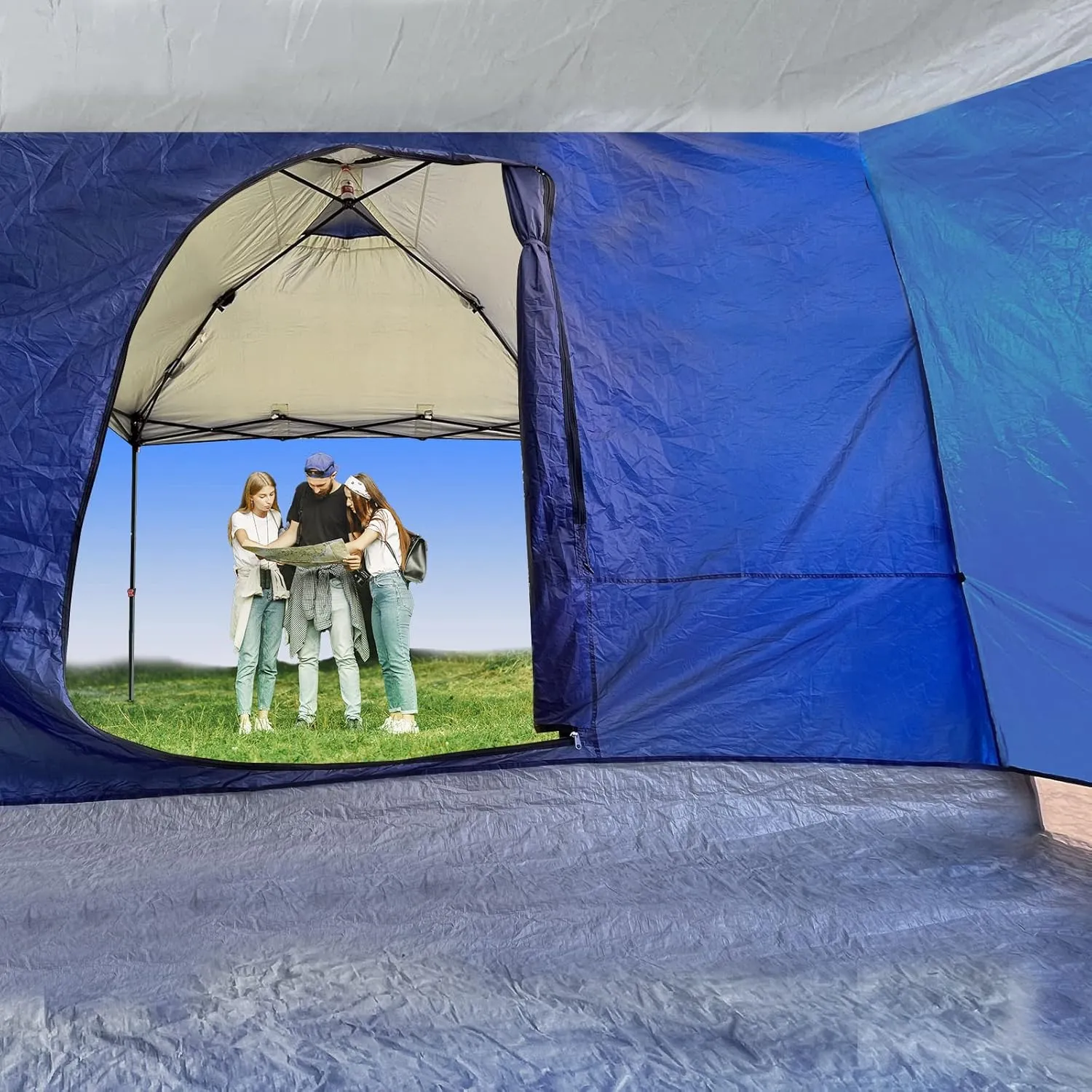 x Wide Easy Up Tents（Blue） Canopy Pop Tent with Gazebo,Compatible KAMPKEEPER Canopy, 10' 10' Tent,Camping 10' Practical Side for Up Set Intelligent