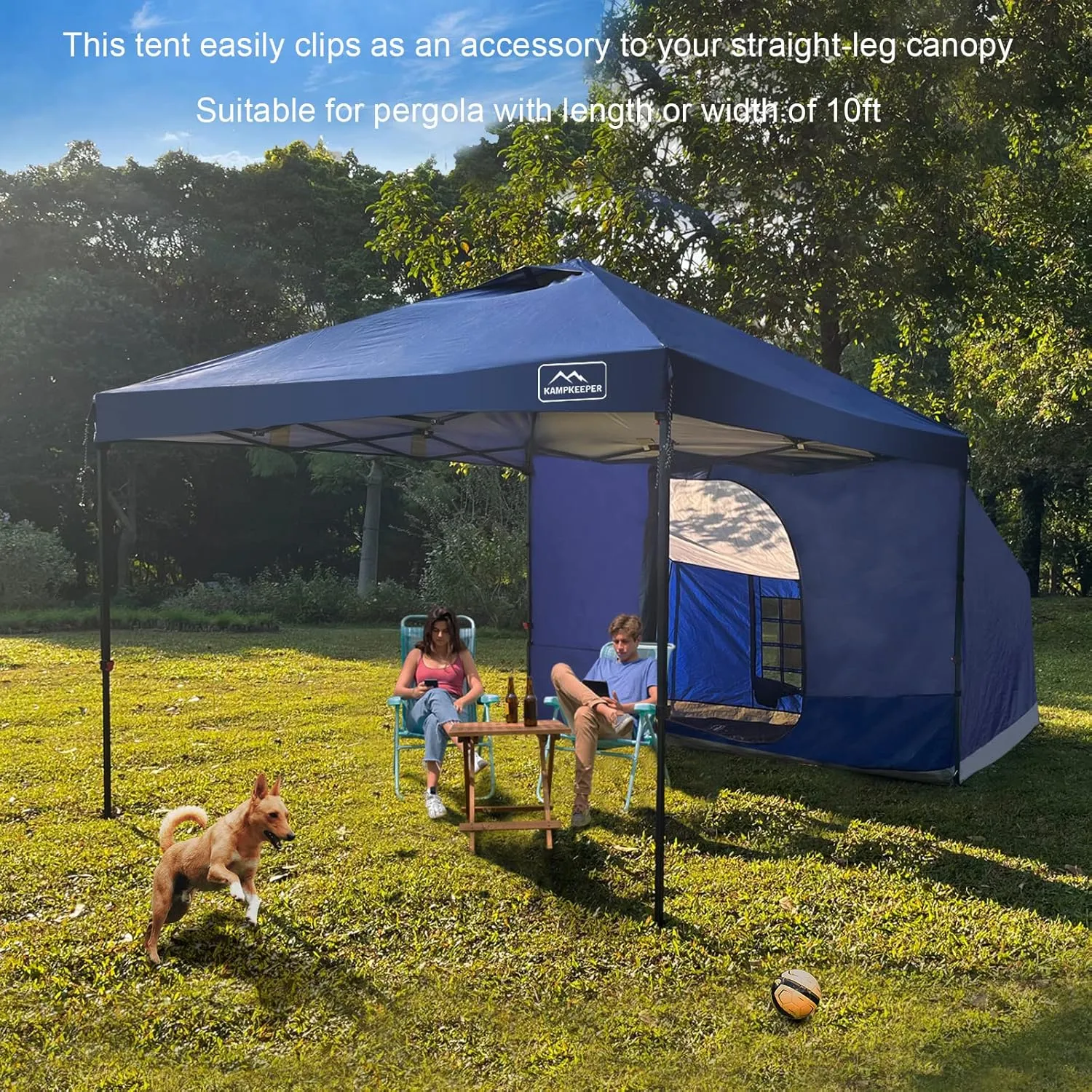 x Wide Easy Up Tents（Blue） Canopy Pop Tent with Gazebo,Compatible KAMPKEEPER Canopy, 10' 10' Tent,Camping 10' Practical Side for Up Set Intelligent