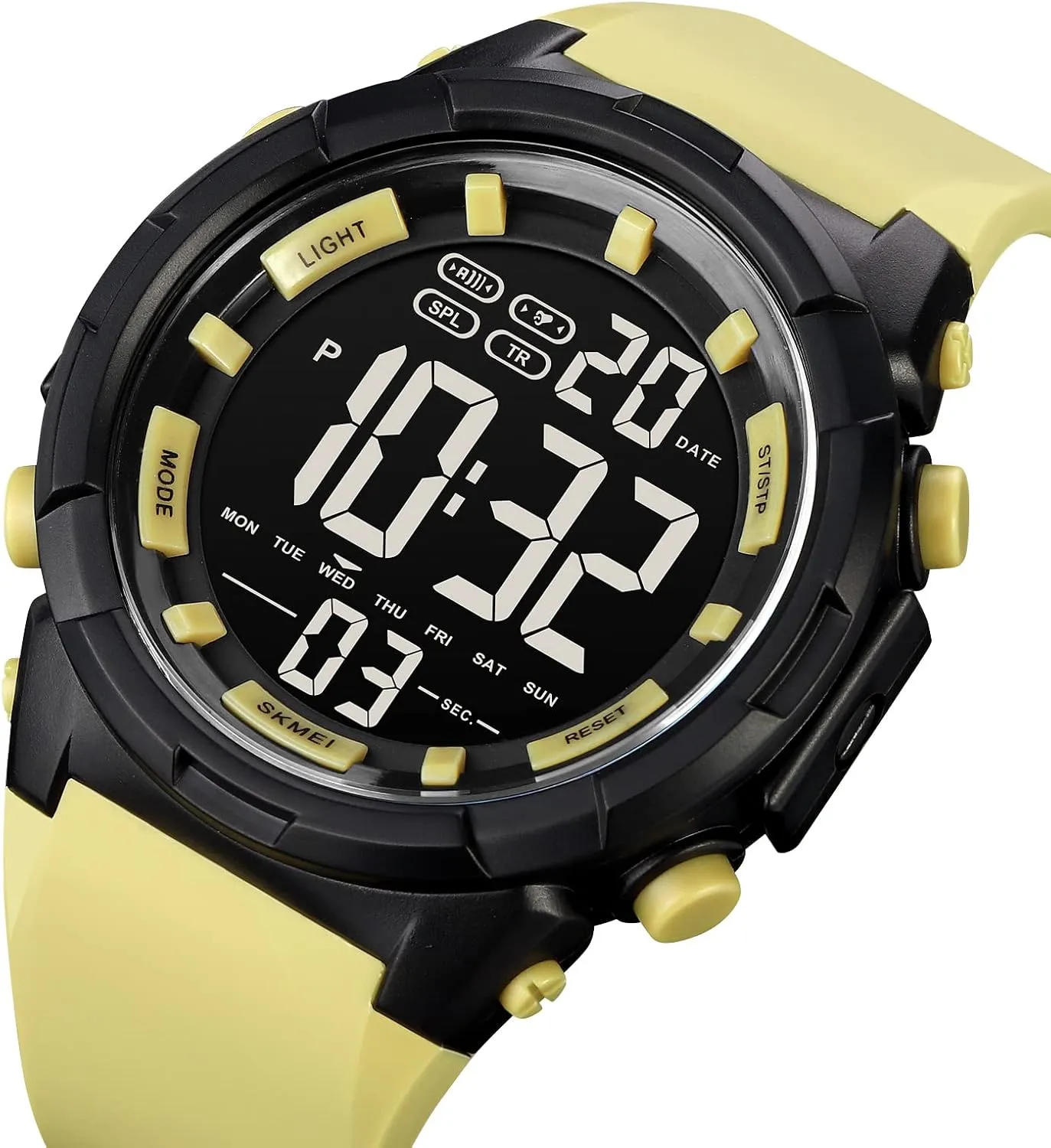 XCZAP Sports Watch for Men Digital Electronic Chronograph with Needle Buckle Strap, Date Display, Night Vision Compatible‌Waterproof Fitness Watch