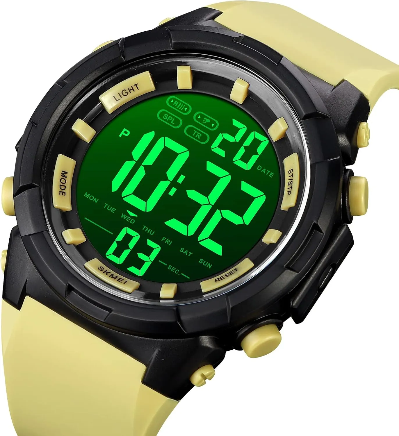 XCZAP Sports Watch for Men Digital Electronic Chronograph with Needle Buckle Strap, Date Display, Night Vision Compatible‌Waterproof Fitness Watch