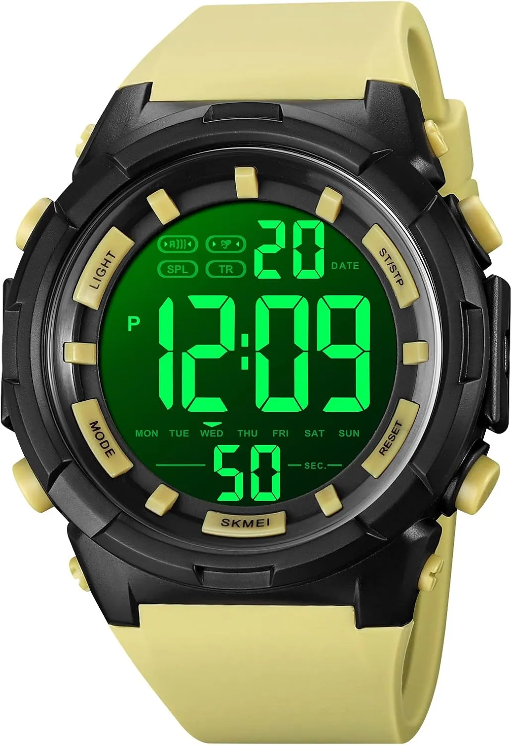 XCZAP Sports Watch for Men Digital Electronic Chronograph with Needle Buckle Strap, Date Display, Night Vision Compatible‌Waterproof Fitness Watch
