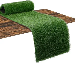 XLX TURF Green Faux Grass Table Runner 12 x 144 Inch, Artificial Turf Table Centerpiece Golf Theme Decor Summer Spring Birthday Party, Wedding, Baby Shower