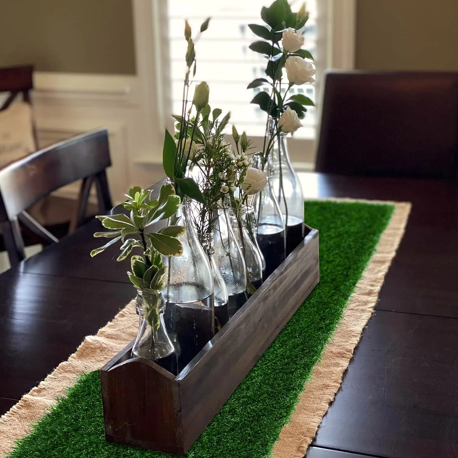 XLX TURF Green Faux Grass Table Runner 12 x 144 Inch, Artificial Turf Table Centerpiece Golf Theme Decor Summer Spring Birthday Party, Wedding, Baby Shower