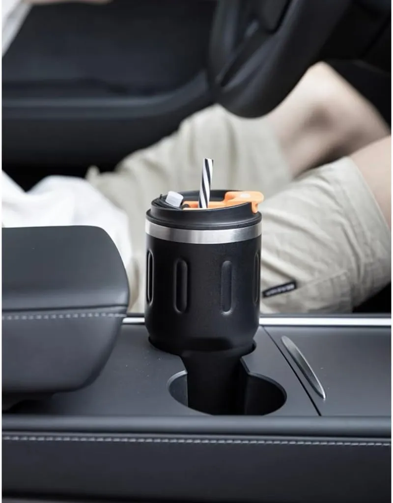 YAFA® 22 oz Travel Mug Tumbler | Vacuum-Insulated Stainless Steel Hot and Cold Cup | Travel Coffee Mug | Leak-Proof Design | Dual Drink Modes – Direct Mouth & Straw (Black, 22 oz)