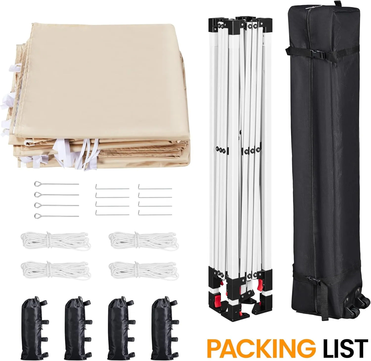 Yaheetech 10x10 Pop Up Canopy with 4 Removable Sidewalls, Portable Enclosed Instant Tent, Waterproof Outdoor Tent, Beach Sun Shelter with 4 Sandbags, 12 Stakes & 4 Ropes, Beige